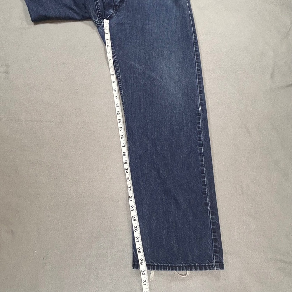 Levis 569 Loose Straight Jeans Mens 36x32 Dark Wash Denim Distressed 00569-0147 - Picture 4 of 10